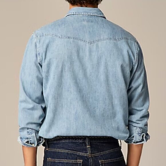 J. Crew Midweight denim western shirt Size Small - Picture 2 of 10